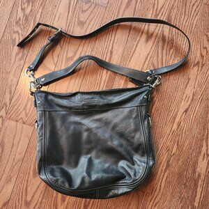 Vintage Coach Zoe Hobo Shoulder Bag Crossbody Bag F14706 Black Leather Purse
